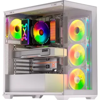 Krux Exo White, Tower-Gehäuse (weiß, Tempered Glass x 2)
