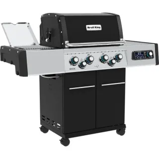 Broil King Gasgrill Regal Q 490 IR (schwarz/edelstahl, mit Infrarot-Seitenbrenner und Heckbrenner, iQue Smart Steuerung)