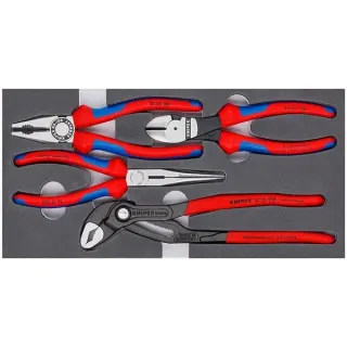 KNIPEX Zangen-Set "Basic" 002001V15, 4-teilig (präzise zugeschnittene Schaumstoffeinlage)