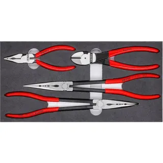KNIPEX Zangen-Set "KFZ" 002001V16 (rot/schwarz, präzise zugeschnittene Schaumstoffeinlage)