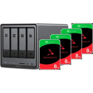 UGREEN DX4800 Plus + 4x 8 TB Seagate IronWolf HDD Bundle, NAS