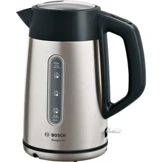 Bosch Home Wasserkocher DesignLine TWK4P440 (edelstahl/schwarz, 1,7 Liter)