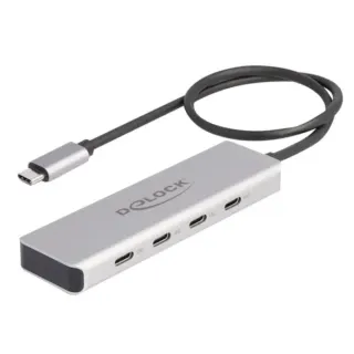 DeLOCK USB 10 Gbps USB Type-C Hub mit 4 x USB Type-C Buchse, USB-Hub (grau)