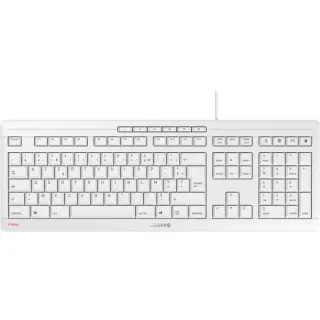 CHERRY STREAM KEYBOARD, Tastatur (weiß/grau, FR-Layout, Cherry SX-Scherentechnologie)
