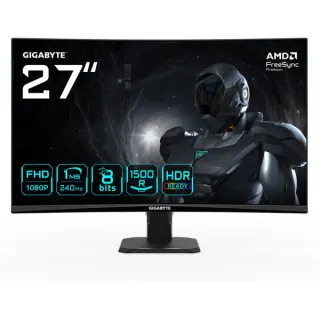 GIGABYTE GS27FC2, Gaming-Monitor (68.6 cm (27 Zoll), schwarz, FullHD, VA, Curved, HDR-Ready, 240Hz Panel)