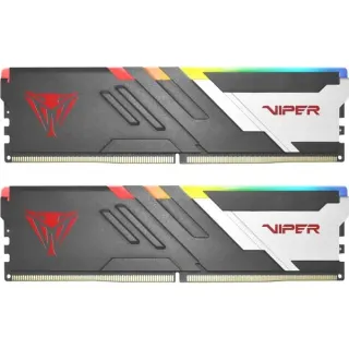 Patriot DIMM 32 GB DDR5-6000 (2x 16 GB) Dual-Kit, Arbeitsspeicher (schwarz/weiß, PVVR532G600C36K, Viper Venom RGB, INTEL XMP)