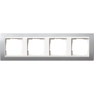 Gira Abdeckrahmen vierfach mit Zwischenrahmen (aluminium, Retail)