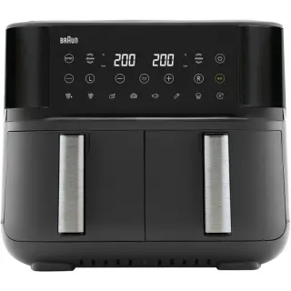Braun Heißluftfritteuse TwinCook 3, TD 3030I (schwarz (matt), 2.850 Watt, 2 Körbe je 4 Liter)