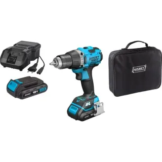 Hazet Akku-Bohrmaschine Satz 9230-2, 18Volt, Bohrschrauber (blau/schwarz, Li-Ionen Akku 2Ah)