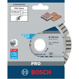 Bosch Professional PRO Stone Diamanttrennscheibe, Ø 125mm (Bohrung 22,23mm)