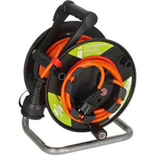 Brennenstuhl Garant G Bretec IP44 Gartenkabeltrommel, 1 Anschluss (schwarz/orange, 23 + 2 Meter)