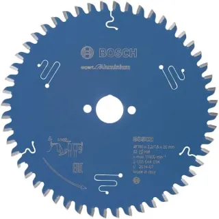 Bosch Professional Kreissägeblatt Expert for Aluminium, Ø 160mm, 52Z (Bohrung 20mm, für Handkreissägen)
