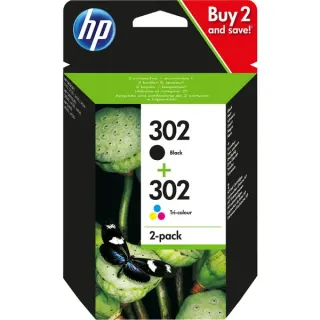 HP Tinte Nr. 302 schwarz + cyan/magenta/gelb (X4D37AE) (schwarz)