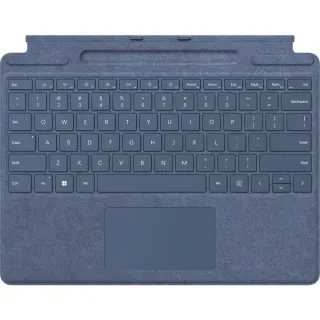 Microsoft Surface Pro Keyboard mit Stiftaufbewahrung, Tastatur (blau, DE-Layout, für Surface Pro (11. Edition)/10 for Business/9/8)