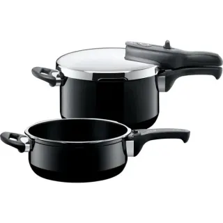 Silit Silargan Sicomatic t-Plus Schnellkochtopf-Set (schwarz, Ø 22 cm, 4,5 l und 3,0 l)