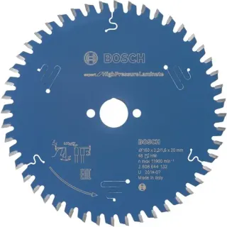 Bosch Professional EXPERT High Pressure Laminate Kreissägeblatt, Ø 160mm, 48Z (Bohrung 20mm, für Handkreissägen)