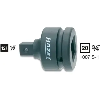 Hazet KRAFT-Schlagschrauber-Adapter 1007S-1, Steckschlüssel- Adapter (schwarz, Bohrung für Sicherungsstift, 3/4" > 1/2")