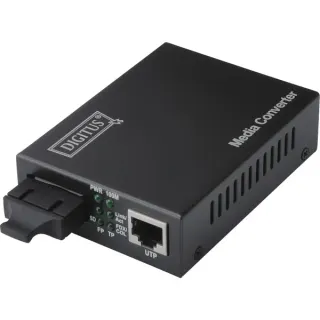 Digitus Fast Ethernet Medienkonverter RJ-45 auf SC-Duplex (schwarz)