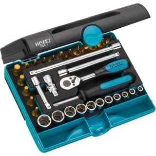 Hazet Steckschlüssel-Satz 854-1, 1/4", 30-teilig, Werkzeug-Set (mit Umschaltknarre und Steckschlüssel)