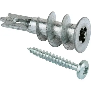 fischer Gipskartondübel Metall GKM 27 (silber, 100 Stück, mit Schraube)