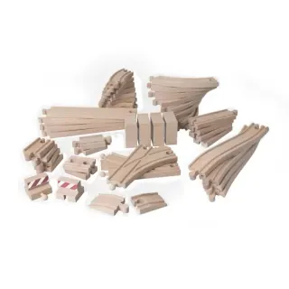 BRIO World XXL Großes Schienensortiment, Bahn (holz, 50 Teile)