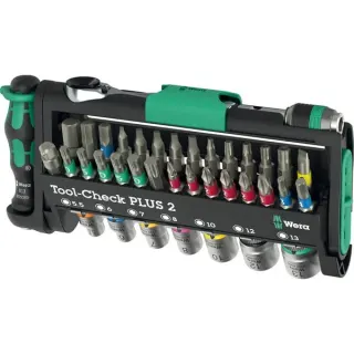 Wera Tool-Check PLUS 2, Bit-Satz (schwarz/grün, 39-teilig, inkl. 1/4" Bit-Ratsche)