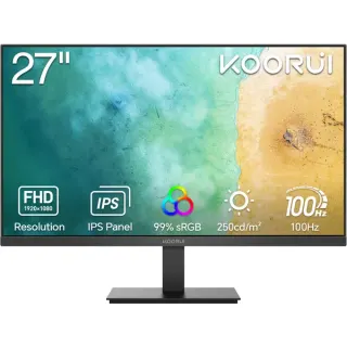 Koorui E2711F, LED-Monitor (68.6 cm (27 Zoll), schwarz, FullHD, IPS, HDMI, VGA, 100Hz Panel)