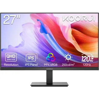 Koorui E2721F, LED-Monitor (68.6 cm (27 Zoll), schwarz, QHD, IPS, HDMI, DP, HDR10, 100Hz Panel)