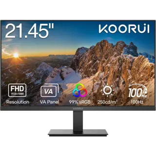 Koorui E2212F, LED-Monitor (54.5 cm (21.45 Zoll), schwarz, FullHD, VA, HDMI, VGA, 100Hz Panel)