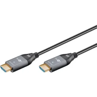 goobay Optisches Hybrid Ultra High-Speed HDMI Kabel (AOC) 8K / 60Hz (schwarz/grau, 20 Meter, 48 Gbit/s)