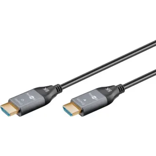 goobay Optisches Hybrid Ultra High-Speed HDMI Kabel (AOC) 8K / 60Hz (schwarz/grau, 30 Meter, 48 Gbit/s)