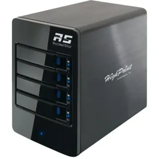 HighPoint RocketStor 6314B TB 2 to TB 3, Laufwerksgehäuse (schwarz, 4-Bay)
