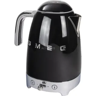 SMEG 50's Style Wasserkocher KLF04BLEU (schwarz (glänzend), 2.400 Watt, 1,7 Liter, 7 Tassen)