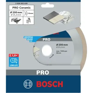 Bosch Professional PRO Ceramic Diamant-Trennscheibe, Ø 200mm (Bohrung 25,4mm)
