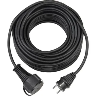 Brennenstuhl Gummi-Verlängerungskabel IP44, für außen (schwarz, 25 Meter)