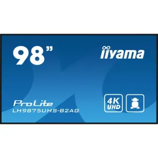 iiyama ProLite LH9875UHS-B2AG, Public Display (schwarz (matt), UltraHD/4K, IPS, Lautsprecher)
