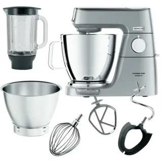 Kenwood Titanium Chef Baker XL Küchenmaschine KVL85.124SI (silber, 1.200 Watt, integrierte Waage, Timer, Patisserie-Set, Mixer)