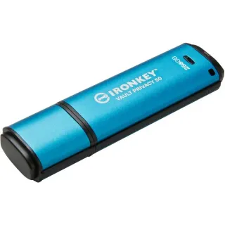 Kingston IronKey Vault Privacy 50 256 GB, USB-Stick (hellblau/schwarz, USB-A 3.2 Gen 1)