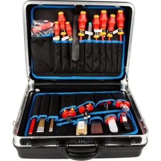 KNIPEX Werkzeugkoffer 002105HLS, 24-teilig, Werkzeug-Set (schwarz, mit Werkzeug-Sortiment)