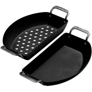 Kamado Joe Karbonstahl Halbmond Pfannen-Set (schwarz, 2 Stück)