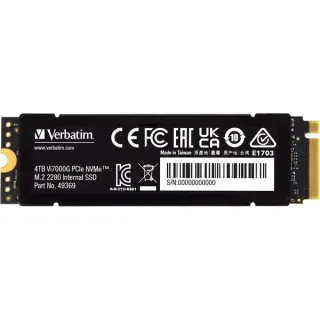 Verbatim Vi7000G 4 TB, SSD (schwarz, PCIe 4.0 x4, NVMe, M.2 2280, Kühlkörper)