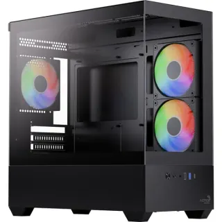 Aerocool P300D-G-BK-v1, Tower-Gehäuse (schwarz, Tempered Glass x 2)