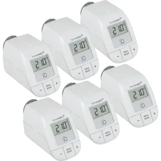 Homematic IP Smart Home Heizkörperthermostat Basic (HmIP-eTRV-B-2), Heizungsthermostat (weiß, 6er Set)
