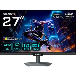 GIGABYTE M27Q3, Gaming-Monitor (68.6 cm (27 Zoll), schwarz, QHD, SS-IPS, G-Sync-kompatibel, KVM, 300Hz Panel)