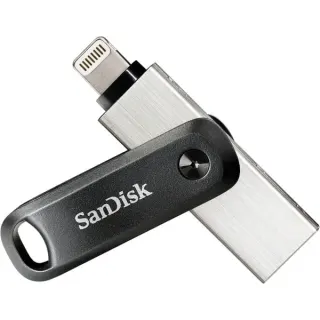 SanDisk iXpand Go 256 GB, USB-Stick (schwarz/silber, USB-A 3.2 Gen 1, Apple Lightning Connector)
