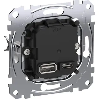 Merten USB-Ladeeinsatz Typ A und C mit Power-Delivery-Technologie MEG4366-0120, Ladegerät (Retail)