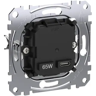 Merten USB-Ladeeinsatz Typ 1x USB Typ C mit Power Delivery 65 Watt MEG4366-0130, Ladegerät (Retail)