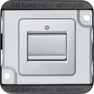 Merten Aus-/Wechselschalt-Einsatz 1-polig, Basiselement mit zentraler Abdeckplatte, matt, Schalter (aluminium, Retail)
