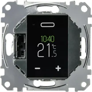 Merten Temperaturregler-Einsatz mit Touch-Display, programmierbar, Universal, MEG5776-0000, Heizungsthermostat (schwarz, Retail)