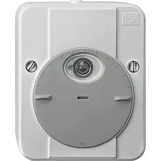 Merten Dämmerungs-Zeitschaltuhr Aufputz mit Lichtsensor und Zeitfunktion Typ 544890 (grau (glänzend), Retail)